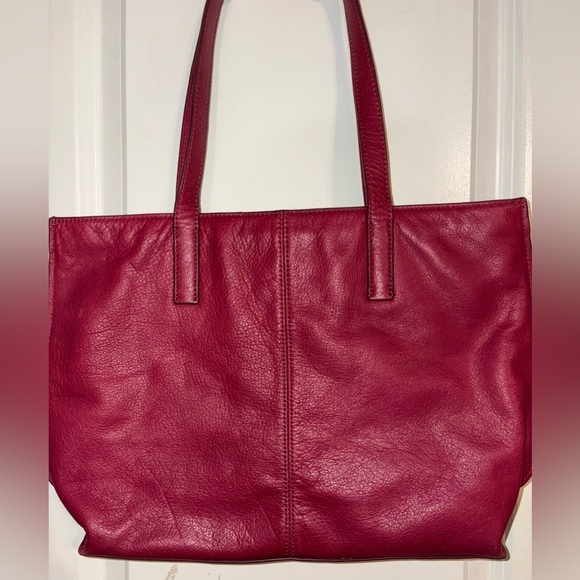 Mark & Graham Leather Tote Bag | Red Laptop Work Shoulder Bag - Picture 9 of 9